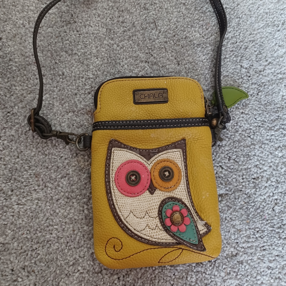 Chala Yellow Owl Crossbody Small Purse